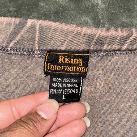 Rising International Halter Dress Womens Large Brown Green Floral Boho Summer - Picture 5 of 8